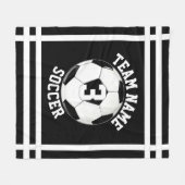 カスタムサッカーのチーム名選手ナンバースポーツ フリースブランケット (正面(横))