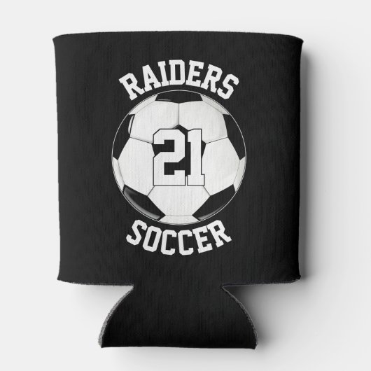 カスタムサッカーのチーム名、選手の名前と番号 缶クーラー (裏面)