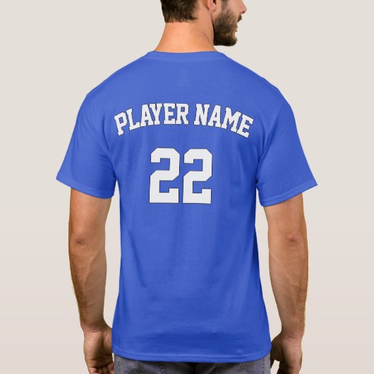 カスタムサッカーのチーム名+選手の名前と番号 Tシャツ (裏面)