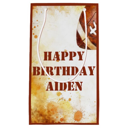 カスタムサッカーのテーマパーティー スモールペーパーバッグ (正面)