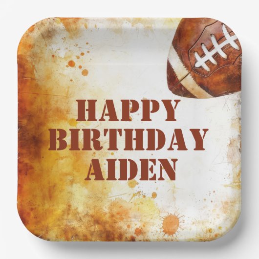 カスタムサッカーのテーマパーティー ペーパープレート (正面)