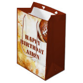 カスタムサッカーのテーマパーティー ミディアムペーパーバッグ (正面アングル)