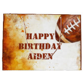 カスタムサッカーのテーマパーティー ラージペーパーバッグ (裏面)