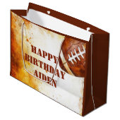 カスタムサッカーのテーマパーティー ラージペーパーバッグ (正面アングル)