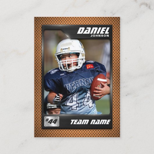 カスタムサッカーのトレーディングカード、選手プロファイルカード コーリングカード (正面)