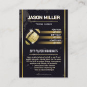 カスタムサッカーのトレーディングカード、金ゴールドプレーヤーカード コーリングカード (裏面)