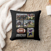 カスタムサッカーのフォトコラージュ選手の名前#チーム クッション (ブランケット)