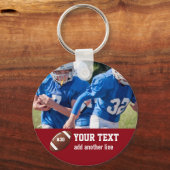 カスタムサッカーの写真の名前と番号 キーホルダー (裏面)