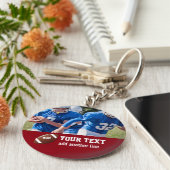 カスタムサッカーの写真の名前と番号 キーホルダー (側面)