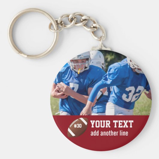 カスタムサッカーの写真の名前と番号 キーホルダー (正面)