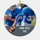 カスタムサッカーの写真の名前と番号 セラミックオーナメント (正面)