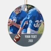 カスタムサッカーの写真の名前と番号 セラミックオーナメント (左)