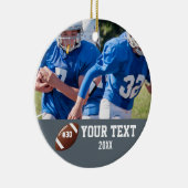 カスタムサッカーの写真の名前と番号 セラミックオーナメント (右)