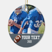 カスタムサッカーの写真の名前と番号 セラミックオーナメント (左)