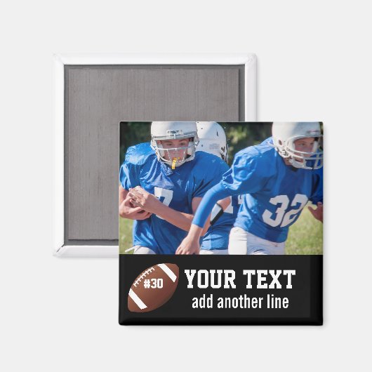 カスタムサッカーの写真の名前と番号 マグネット (正面/裏面)