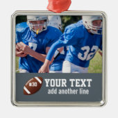 カスタムサッカーの写真の名前と番号 メタルオーナメント (正面)