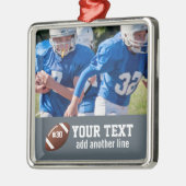 カスタムサッカーの写真の名前と番号 メタルオーナメント (左)