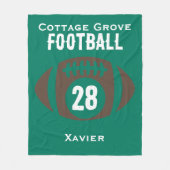 カスタムサッカーの名前、番号、学校 フリースブランケット (正面)