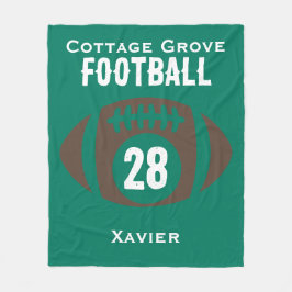 カスタムサッカーの名前、番号、学校 フリースブランケット