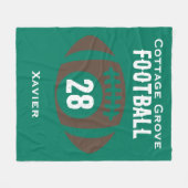 カスタムサッカーの名前、番号、学校 フリースブランケット (正面(横))