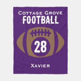 カスタムサッカーの名前、番号、学校 フリースブランケット
