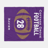 カスタムサッカーの名前、番号、学校 フリースブランケット (正面(横))