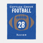 カスタムサッカーの名前、番号、学校 フリースブランケット (正面)