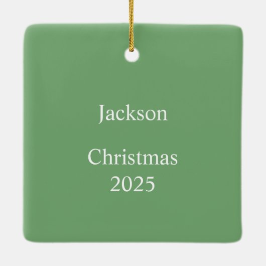 カスタムサッカークリスマス セラミックオーナメント (裏面)