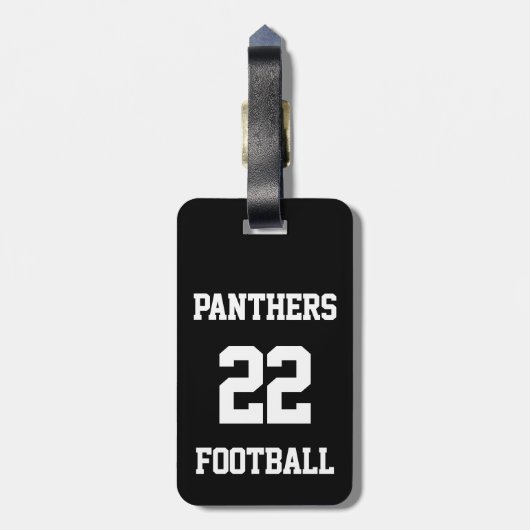 カスタムサッカーチームの色、名前、プレイヤー番号 ラゲッジタグ (裏面縦)