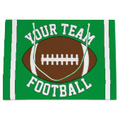 カスタムサッカーチーム名または文字スポーツパーティー ラージペーパーバッグ (正面)