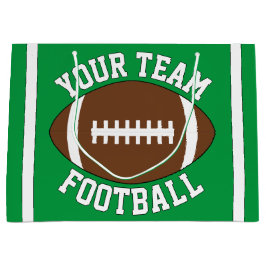 カスタムサッカーチーム名または文字スポーツパーティー ラージペーパーバッグ