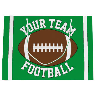 カスタムサッカーチーム名または文字スポーツパーティー ラージペーパーバッグ