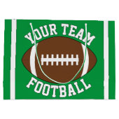 カスタムサッカーチーム名または文字スポーツパーティー ラージペーパーバッグ (裏面)