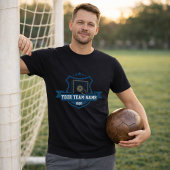 カスタムサッカーチーム名＆日付シールド Tシャツ