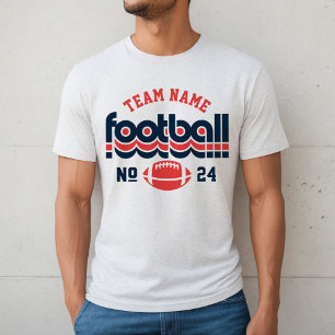 カスタムサッカーチーム赤白とブルーメンズ トライブレンドTシャツ
