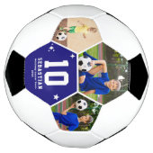 カスタムサッカーチーム選手の写真とテキスト サッカーボール (回転)