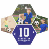 カスタムサッカーチーム選手の写真とテキスト サッカーボール (フラット)