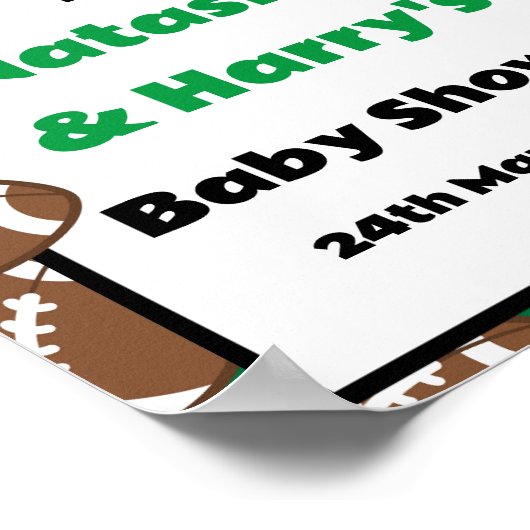 カスタムサッカーパーティー標識 ポスター (角)