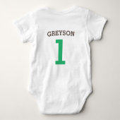 カスタムサッカーファースト誕生日 ベビーボディスーツ (裏面)
