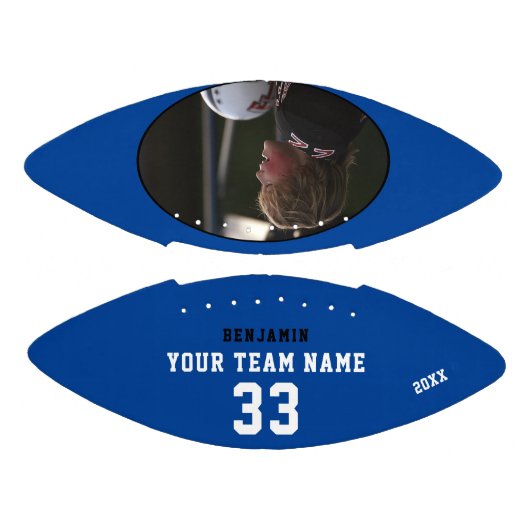 カスタムサッカーブルーネーム番号チームフォトボール アメリカンフットボール (パネル)