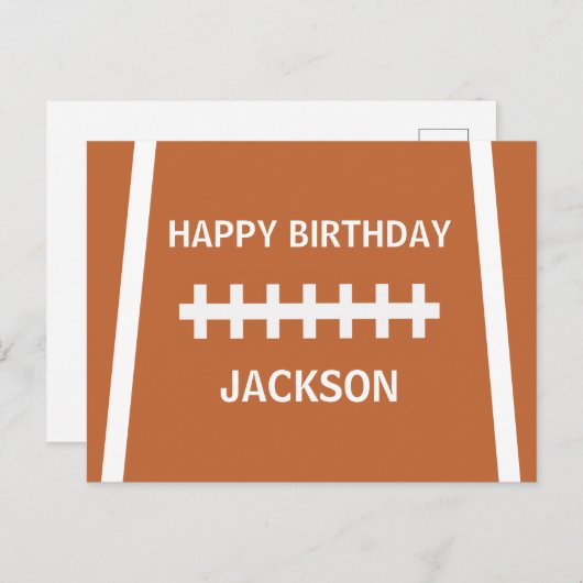 カスタムサッカープレーヤーボールスポーツお誕生日おめでとう ポストカード (正面/裏面)