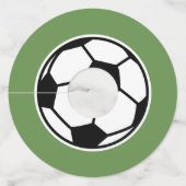 カスタムサッカーボールコーチの誕生日パーティー ワイングラスタグ (裏面)