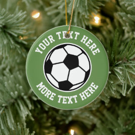 カスタムサッカーボールスポーツクリスマスツリーオーナメント セラミックオーナメント