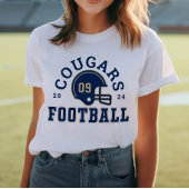 カスタムサッカーママネイビーブルー&金ゴールドチーム トライブレンドTシャツ