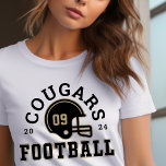 カスタムサッカーママ金ゴールドとグレーチーム トライブレンドＴシャツ<br><div class="desc">マム用カスタムデザインフロントとバックサッカーTシャツ – サッカーのママ用の白いに表示さカスタマイズれ、チーム名、息子の姓と彼のジャージ番号のためのスポーティな文字を持つサッカーのヘルメットを備えている。金ゴールドや木炭の灰色の色がカスタマイズありる。</div>