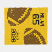 カスタムサッカー上級選手のナンバークラス フリースブランケット (正面(横))