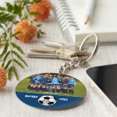 カスタムサッカー写真部名チーム番号 キーホルダー (側面)