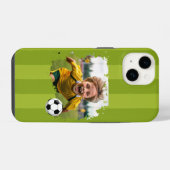 カスタムサッカー写真 - 名前と画像をカスタマイズ iPhoneケース (裏面横)