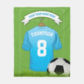 カスタムサッカー名番号チーム フリースブランケット (正面)
