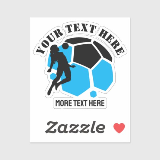 カスタムサッカー女子キッズサッカー誕生日パーティー シール (シート)